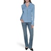 image:imageKarl Lagerfeld Womens Long Sleeve Collared Gold Buttons Essential SweaterGlacier