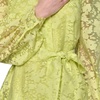 image:imageKarl Lagerfeld Womens Long Sleeve Collared Organza Overlay Belted Mini DressCitrus Green