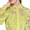 image:imageKarl Lagerfeld Womens Long Sleeve Collared Organza Overlay Belted Mini DressCitrus Green
