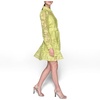 image:imageKarl Lagerfeld Womens Long Sleeve Collared Organza Overlay Belted Mini DressCitrus Green