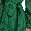 image:imageKarl Lagerfeld Womens Long Sleeve Collared Organza Overlay Belted Mini DressLush Green
