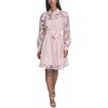 image:imageKarl Lagerfeld Womens Long Sleeve Collared Organza Overlay Belted Mini DressPearl Blush