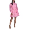 image:imageKarl Lagerfeld Womens Long Sleeve Collared Organza Overlay Belted Mini DressPink Sherbet