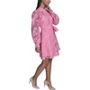 image:imageKarl Lagerfeld Womens Long Sleeve Collared Organza Overlay Belted Mini DressPink Sherbet