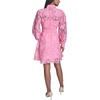 image:imageKarl Lagerfeld Womens Long Sleeve Collared Organza Overlay Belted Mini DressPink Sherbet
