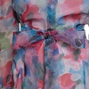image:imageKarl Lagerfeld Womens Long Sleeve Collared Organza Overlay Belted Mini DressSoft WhiteBlack Hydrangea Multi