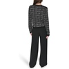 image:imageKarl Lagerfeld Womens Long Sleeve Crew Neck All Over Logo Cardigan SweaterBlackGunmetal