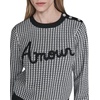 image:imageKarl Lagerfeld Womens Long Sleeve Crew Neck Amour SweaterSoft WhiteBlack