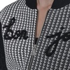 image:imageKarl Lagerfeld Womens Long Sleeve Crew Neck Bonjour Zip Up SweaterSoft WhiteBlack