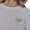 image:imageKarl Lagerfeld Womens Long Sleeve Crew Neck Bow Pin SweaterSoft WhiteBlack