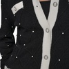 image:imageKarl Lagerfeld Womens Long Sleeve Crew Neck Crystal Detail Lady Cardigan SweaterBlackSoft White
