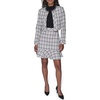 image:imageKarl Lagerfeld Womens Long Sleeve Embellished Tweed Cropped JacketSoft WhiteBlack Multi