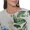image:imageKarl Lagerfeld Womens Long Sleeve Gold Buttoned Cropped Tweed JacketSoft WhiteFrench Blue Combo
