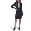 image:imageKarl Lagerfeld Womens Long Sleeve High Neck Logo Tape Zip Up DressBlack