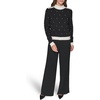 image:imageKarl Lagerfeld Womens Long Sleeve Mock Neck Crystal Detail Elevated SweaterBlackSoft White