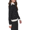 image:imageKarl Lagerfeld Womens Long Sleeve Mock Neck Crystal Detail Elevated SweaterBlackSoft White