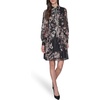 image:imageKarl Lagerfeld Womens Long Sleeve Printed Crinkle Chiffon Shirt DressBlackVicuna MultiBirch