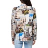 image:imageKarl Lagerfeld Womens Long Sleeve Printed Paris Light Weight BlouseSoft WhiteCartouche Multi