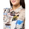 image:imageKarl Lagerfeld Womens Long Sleeve Printed Paris Light Weight BlouseSoft WhiteCartouche Multi