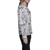 image:imageKarl Lagerfeld Womens Long Sleeve Printed TieNeck BlouseBisqueBlack