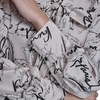 image:imageKarl Lagerfeld Womens Long Sleeve Printed TieNeck BlouseBisqueBlack