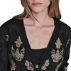 image:imageKarl Lagerfeld Womens Long Sleeve V Neck Patterned Cardigan SweaterBlack
