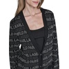 image:imageKarl Lagerfeld Womens Long Sleeve VNeck All Over Logo Long Cardigan SweaterBlackGunmetal
