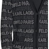 image:imageKarl Lagerfeld Womens Long Sleeve VNeck All Over Logo Long Cardigan SweaterBlackGunmetal