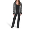image:imageKarl Lagerfeld Womens Long Sleeve VNeck All Over Logo Oversized Cardigan SweaterBlackSoft White