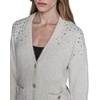 image:imageKarl Lagerfeld Womens Long Sleeve VNeck Bejewled Cardigan SweaterSoft WhiteGold