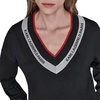 image:imageKarl Lagerfeld Womens Long Sleeve VNeck Logo Tape SweaterBlack