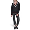 image:imageKarl Lagerfeld Womens Long Sleeve VNeck Logo Tape SweaterBlack