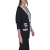 image:imageKarl Lagerfeld Womens Long Sleeve VNeck Whimsy Patches Oversized Cardigan SweaterBlackSoft White