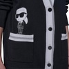 image:imageKarl Lagerfeld Womens Long Sleeve VNeck Whimsy Patches Oversized Cardigan SweaterBlackSoft White