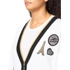 image:imageKarl Lagerfeld Womens Long Sleeve VNeck Whimsy Patches Oversized Cardigan SweaterSoft WhiteBlack