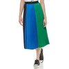 image:imageKarl Lagerfeld Womens Midi Colorblock Pleated SkirtBlkBl LltLsh Mdw