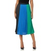 image:imageKarl Lagerfeld Womens Midi Colorblock Pleated SkirtBlkBl LltLsh Mdw