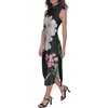image:imageKarl Lagerfeld Womens Mock Neck Sleeveless Midi Sheath DressBlack Pink Sherbert Multi