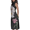 image:imageKarl Lagerfeld Womens Mock Neck Sleeveless Midi Sheath DressBlack Pink Sherbert Multi