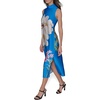 image:imageKarl Lagerfeld Womens Mock Neck Sleeveless Midi Sheath DressFrench Blue Pink Sherbet Multi