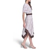 image:imageKarl Lagerfeld Womens Patterned Short Sleeves Belted Midi DressSoft WhiteHummus Multi