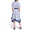 image:imageKarl Lagerfeld Womens Patterned Short Sleeves Belted Midi DressSoft WhitePorcelain Blue Multi