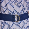 image:imageKarl Lagerfeld Womens Patterned Short Sleeves Belted Midi DressSoft WhitePorcelain Blue Multi