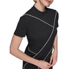 image:imageKarl Lagerfeld Womens Piping Details Mock Neck Short Sleeve Sheath DressBlack Soft White