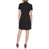 image:imageKarl Lagerfeld Womens Piping Details Mock Neck Short Sleeve Sheath DressBlack Soft White