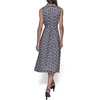 image:imageKarl Lagerfeld Womens Printed Belted Sleeveless Midi DressSft WhtMarne Combo