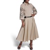 image:imageKarl Lagerfeld Womens Puff Sleeve Blouse with Floral Embroidery DetailFrench Beige