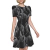 image:imageKarl Lagerfeld Womens Puff Sleeve High Neck Aline Mini DressBlackSoft White