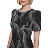 image:imageKarl Lagerfeld Womens Puff Sleeve High Neck Aline Mini DressBlackSoft White
