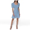 image:imageKarl Lagerfeld Womens Puff Sleeve Swaure Neck Flounce Tweed Aline Mini DressFrench BlueSoft White